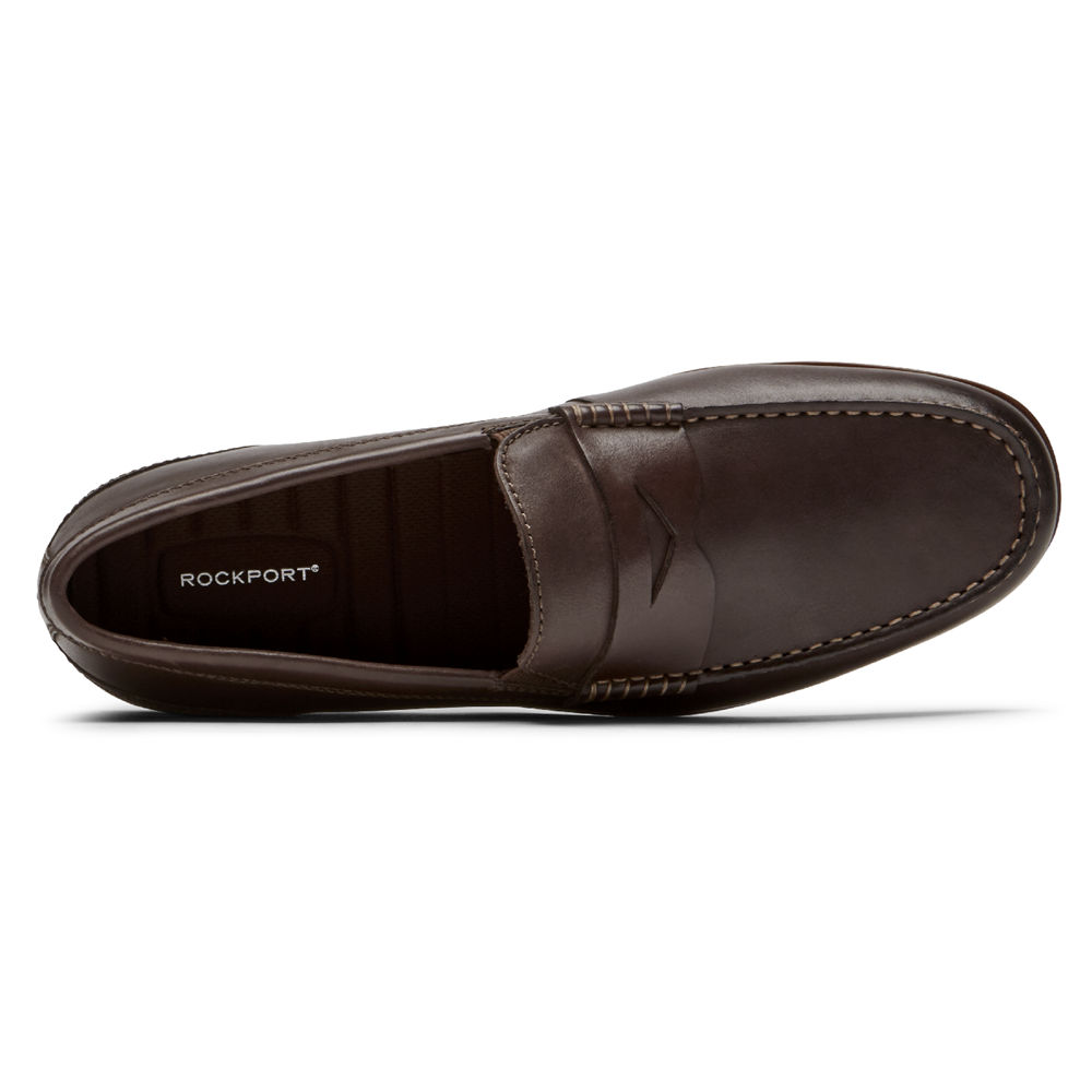 Rockport Mens Slip-On Dark Brown - Malcom Penny - UK 250-VHYQOK